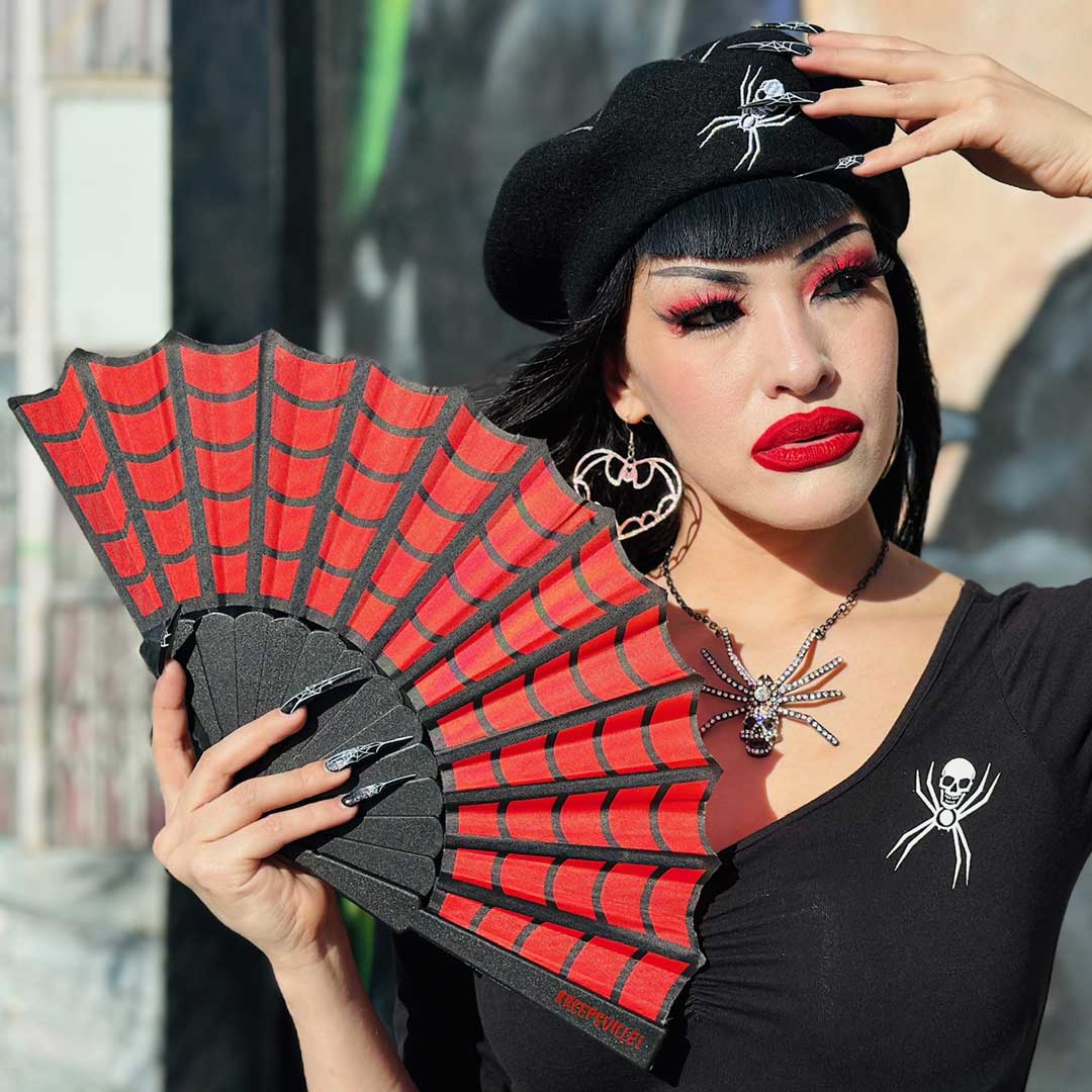 Spiderweb Scallop Fan Red - Kreepsville