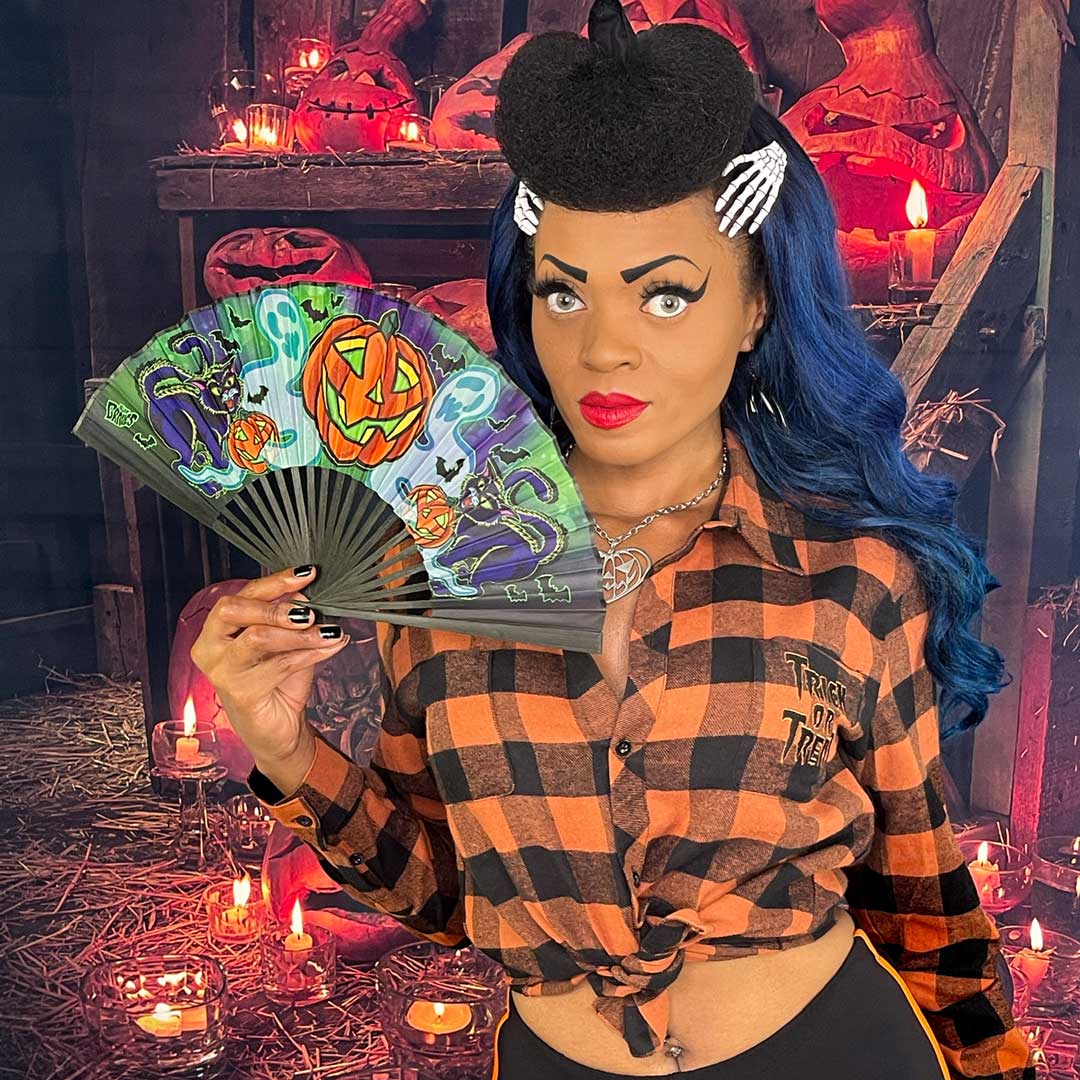 Graves Halloween Fabric Fan - Kreepsville