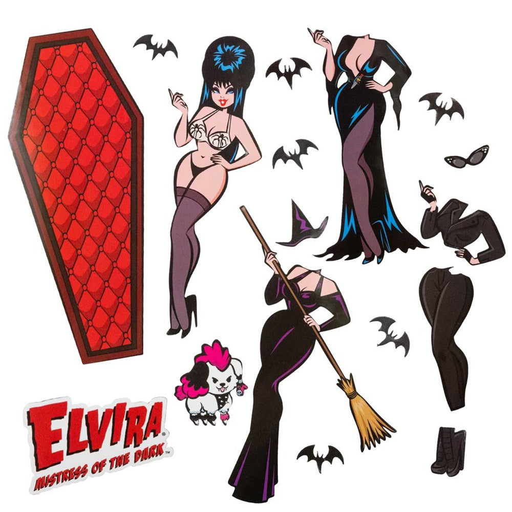 Elvira Mistress of The Dark Coffin Dress up Magnet Set - Kreepsville