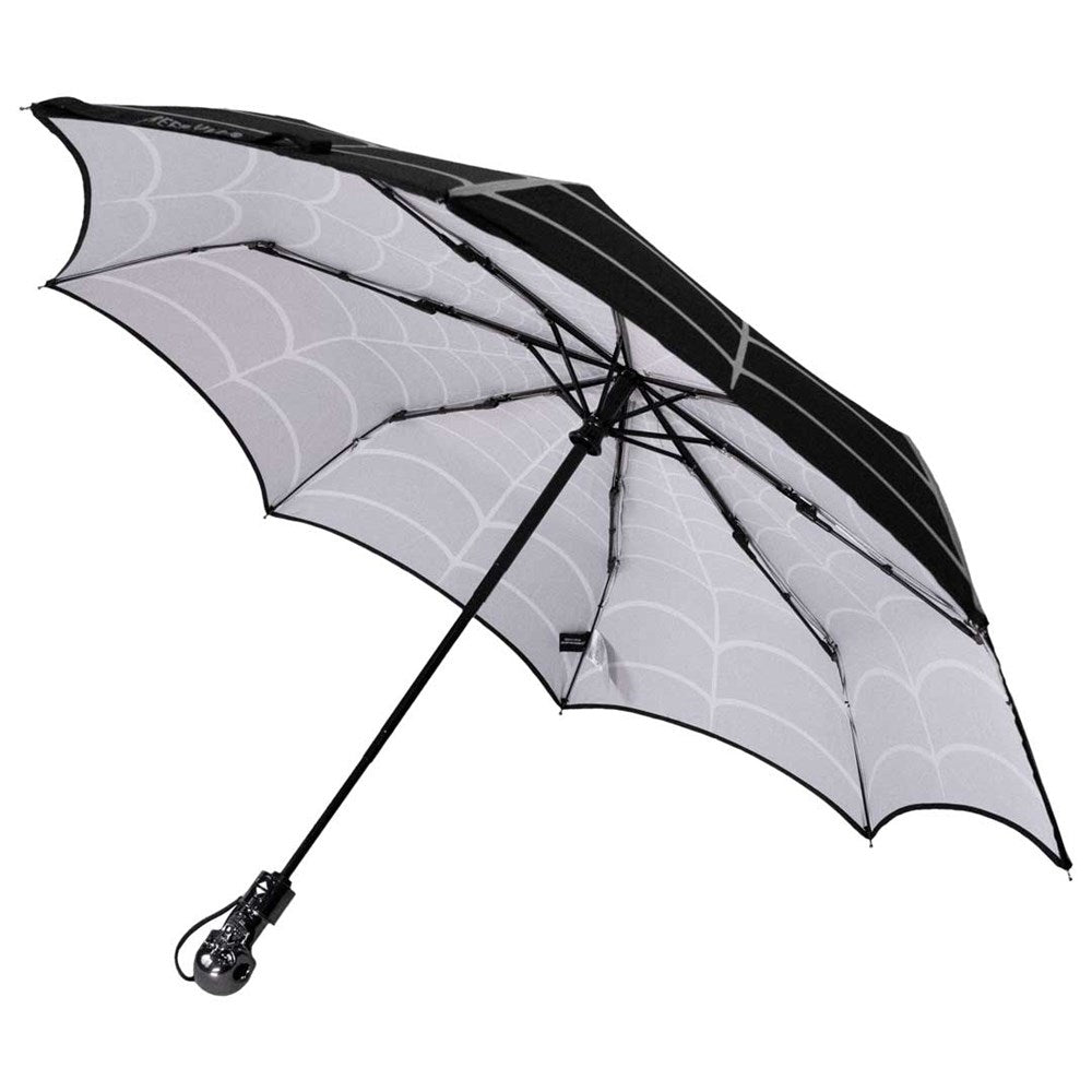 Skull Handle Spiderweb Anti UV Umbrella - Kreepsville