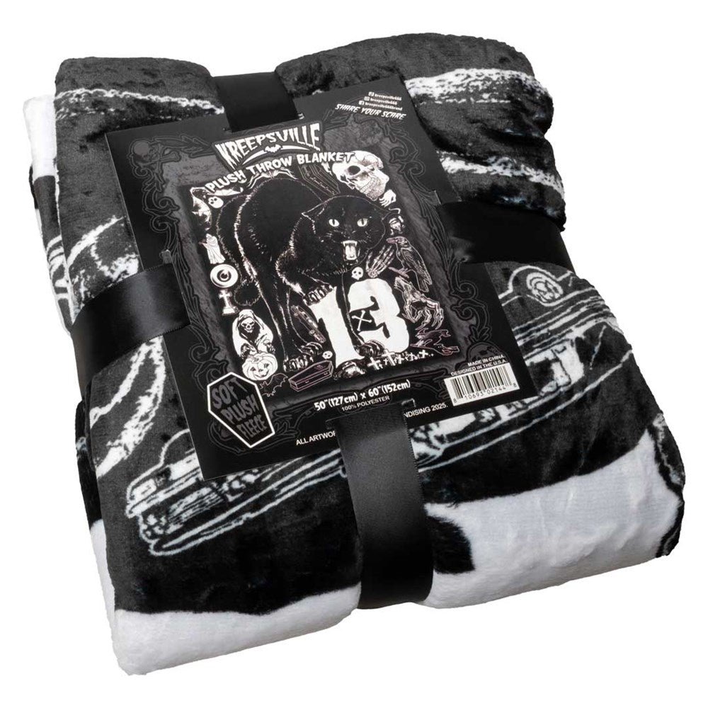 Black Cat 13 Throw Blanket - Kreepsville