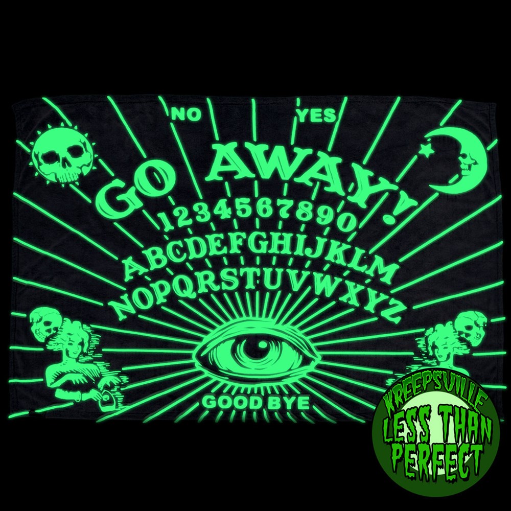 Less Than Perfect Go Away Glow In The Dark Throw Blanket - Kreepsville