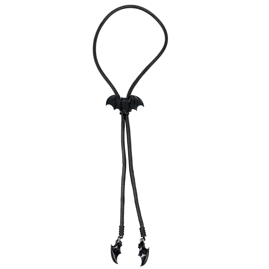 Bat Black Bolo Western Tie - Kreepsville