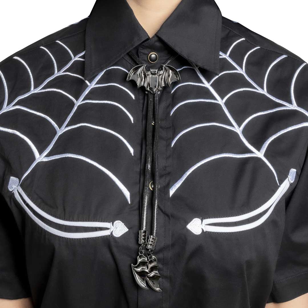 Bat Black Bolo Western Tie - Kreepsville