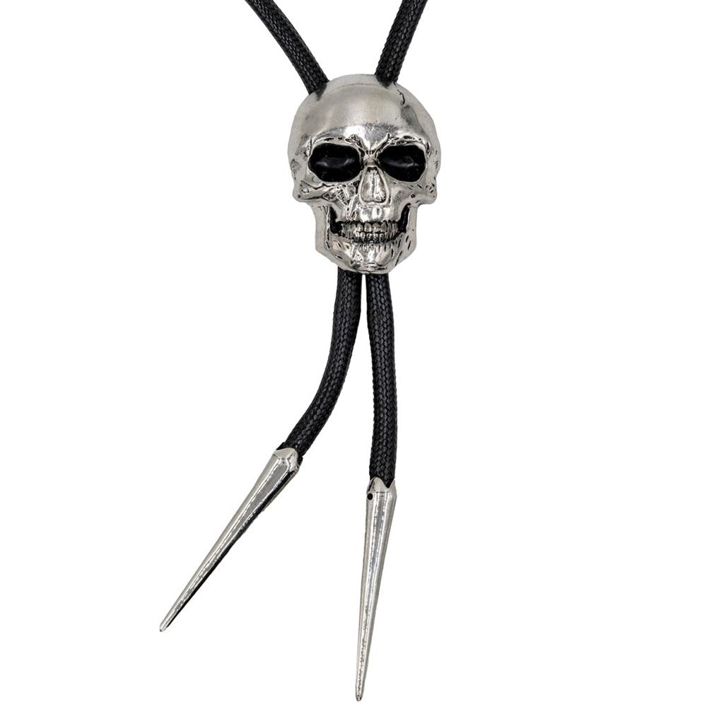 Skull Chrome Bolo Western Tie