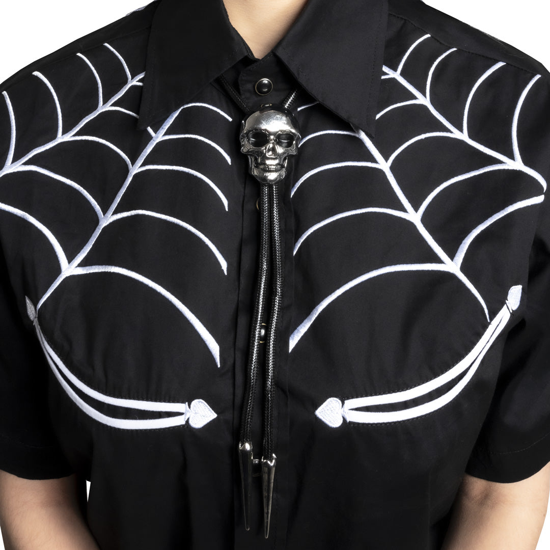 Skull Chrome Bolo Western Tie - Kreepsville