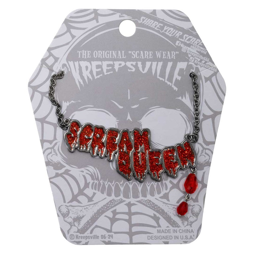 Scream Queen Text Necklace - Kreepsville
