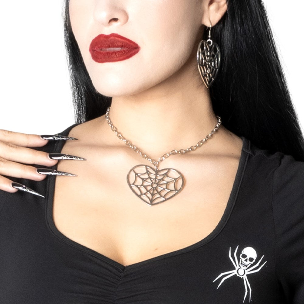 Web Heart Necklace - Kreepsville