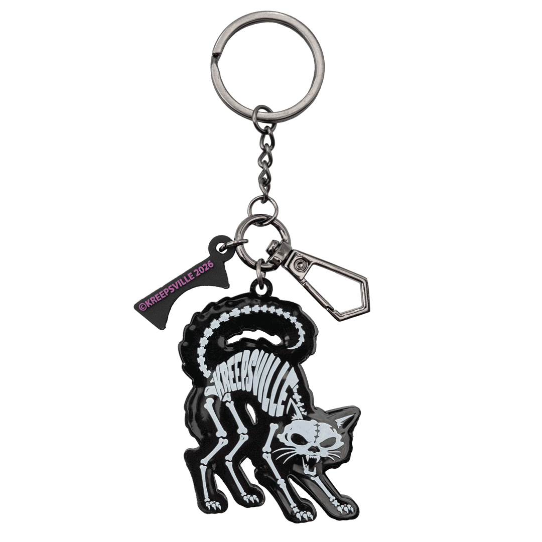 Black Cat Arch 3D Flat Keychain - Kreepsville