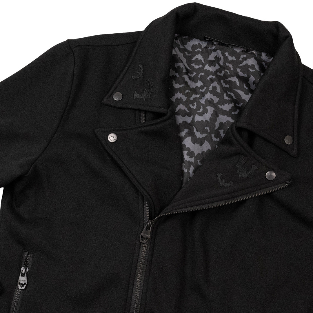 Bats Biker Fleece Zip Up Jacket - Kreepsville