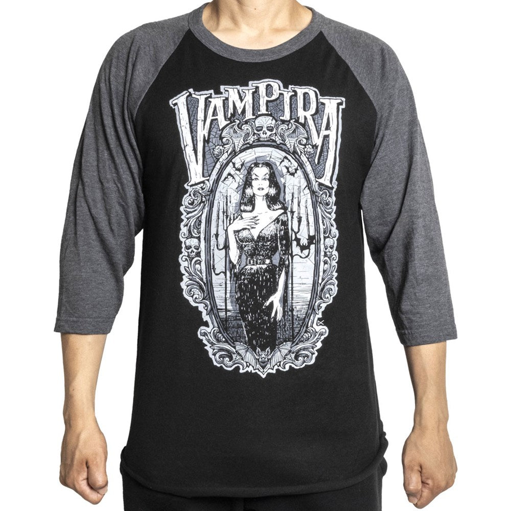 Vampira Gorey Frame Longsleeve Raglan Tee - Kreepsville