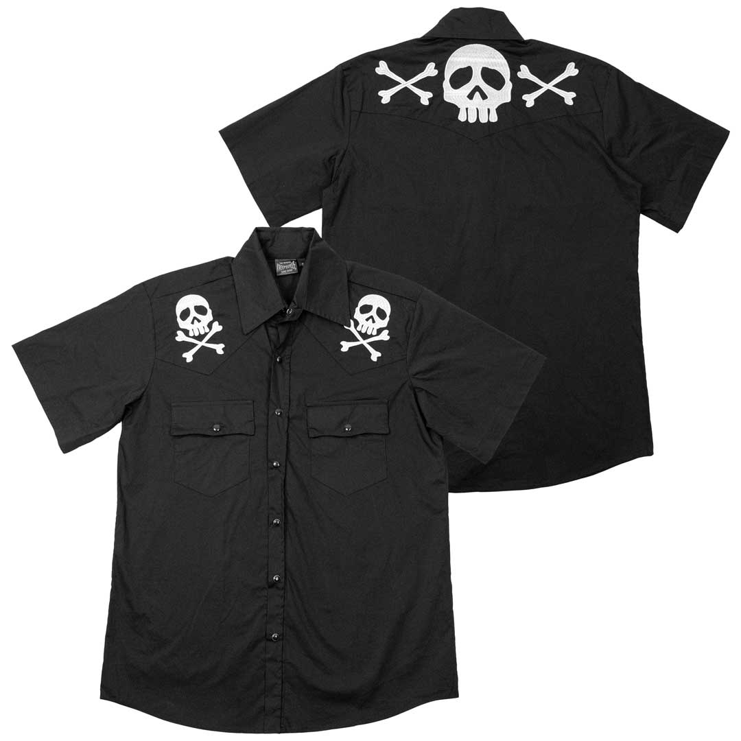 Harlock Skull X Bones Western Shirt - Kreepsville