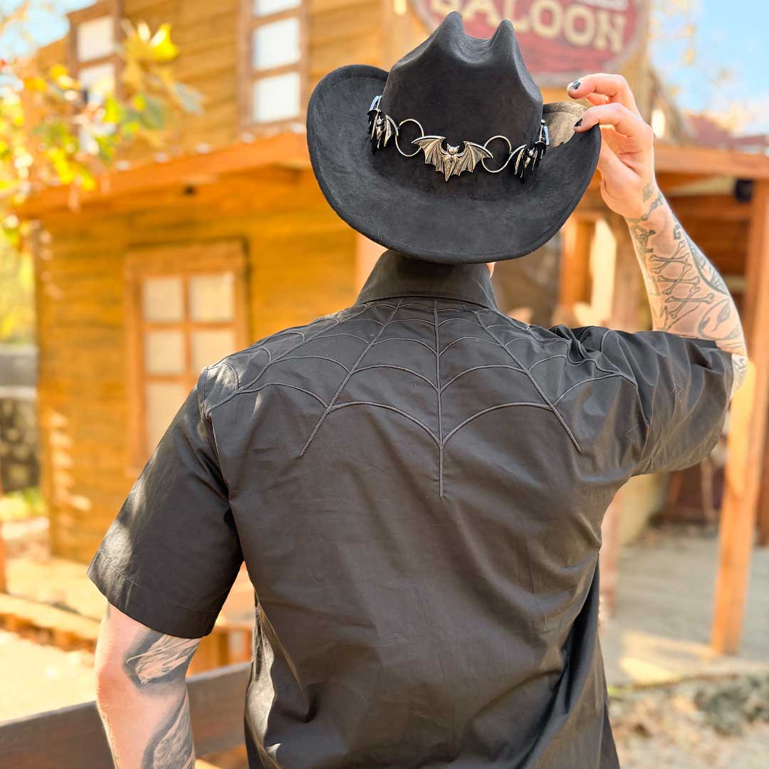 Spiderweb Black Western Shirt - Kreepsville