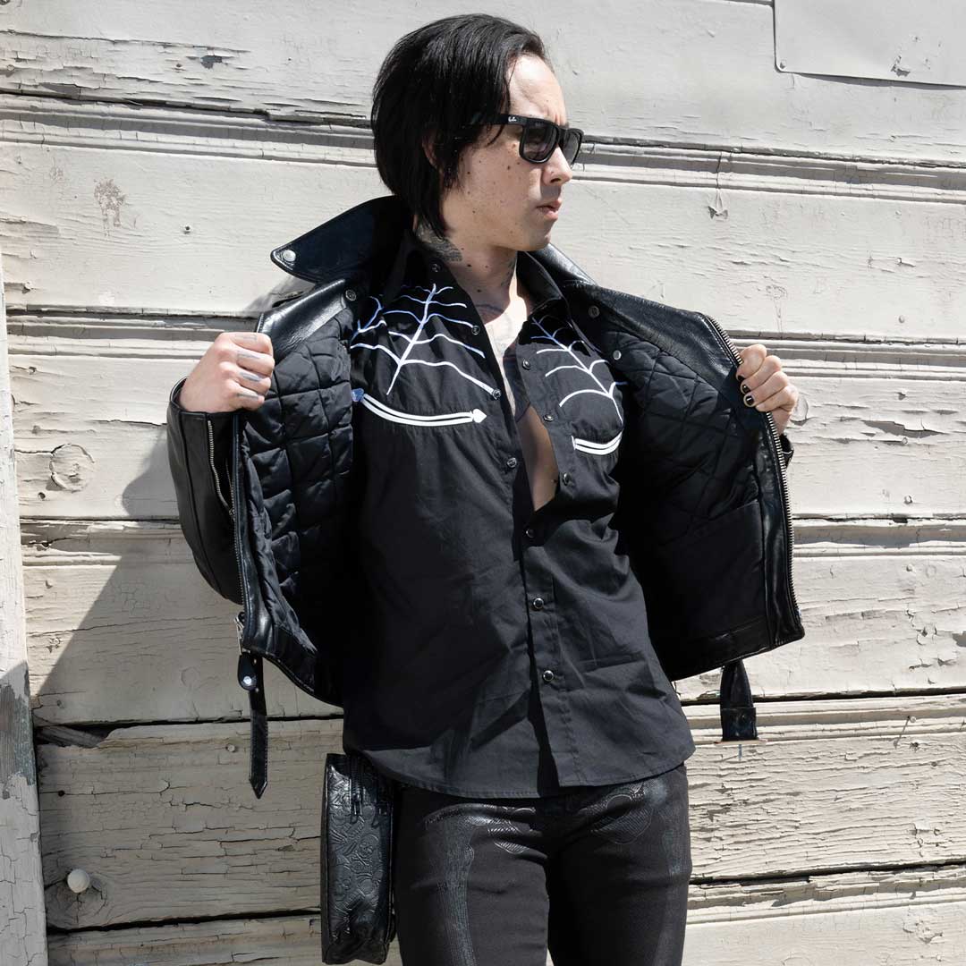 Spiderweb White Western Shirt - Kreepsville