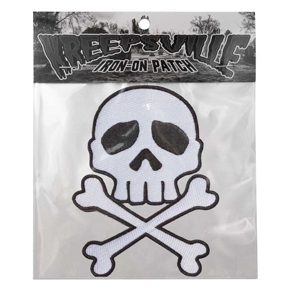 Skull Cross Bones White Patch - Kreepsville
