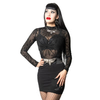 Thumbnail for Death Moth Mini Skirt Grey - Kreepsville