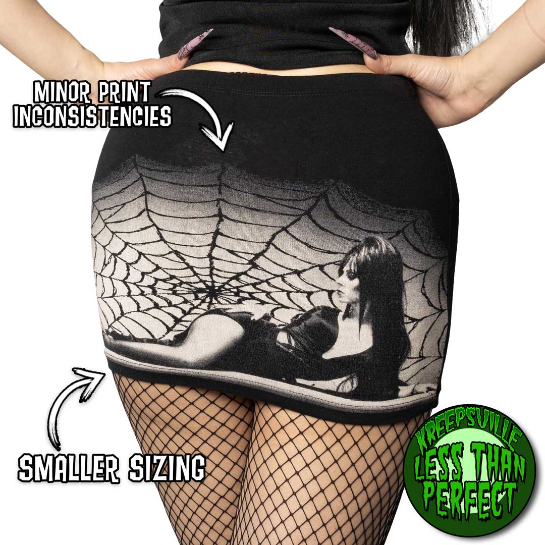 Less Than Perfect Elvira Web Mini Skirt - Kreepsville