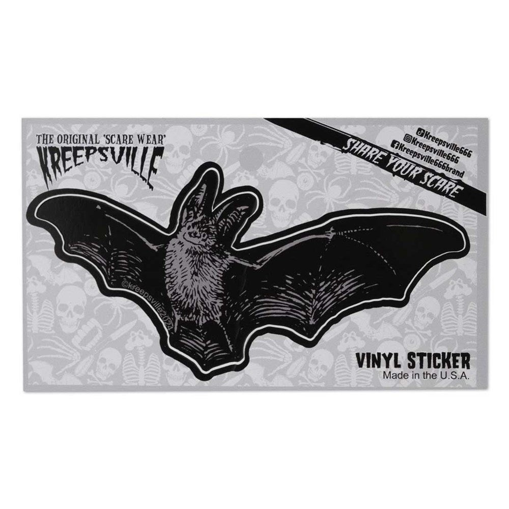 Realistic Bats Left Mini Vinyl Sticker - Kreepsville