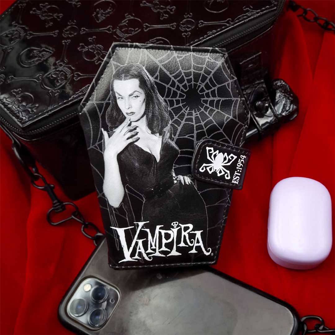 Vampira Cobweb Coffin Wallet - Kreepsville