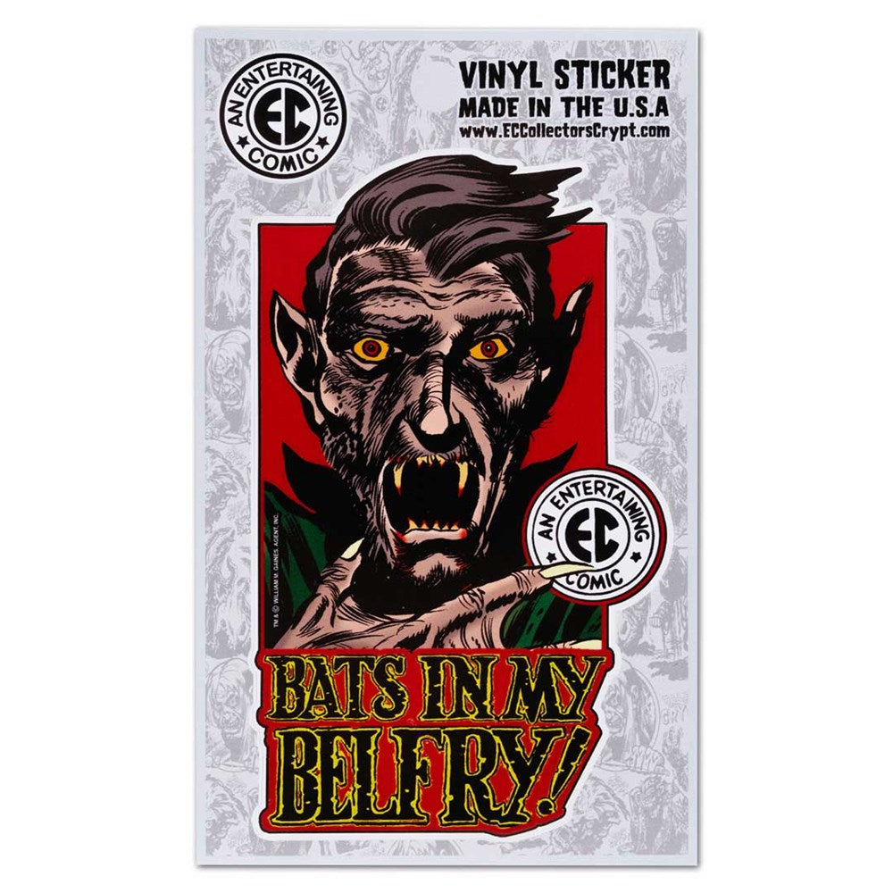 Tales From The Crypt Bats In My Belfry 3 Vampire Sticker - Kreepsville