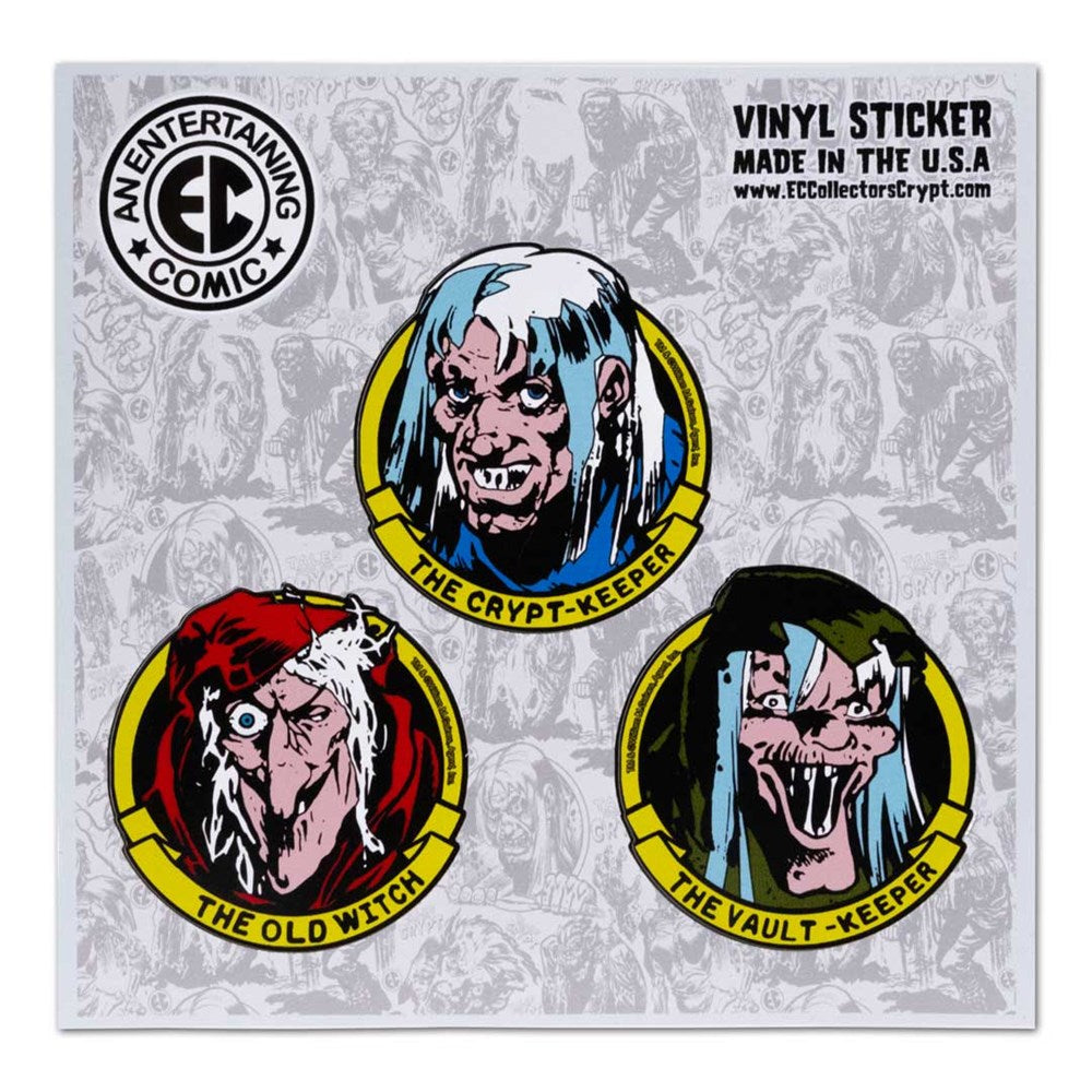 Tales From The Crypt Ghoulunatics Icons Set of 3 Stickers - Kreepsville