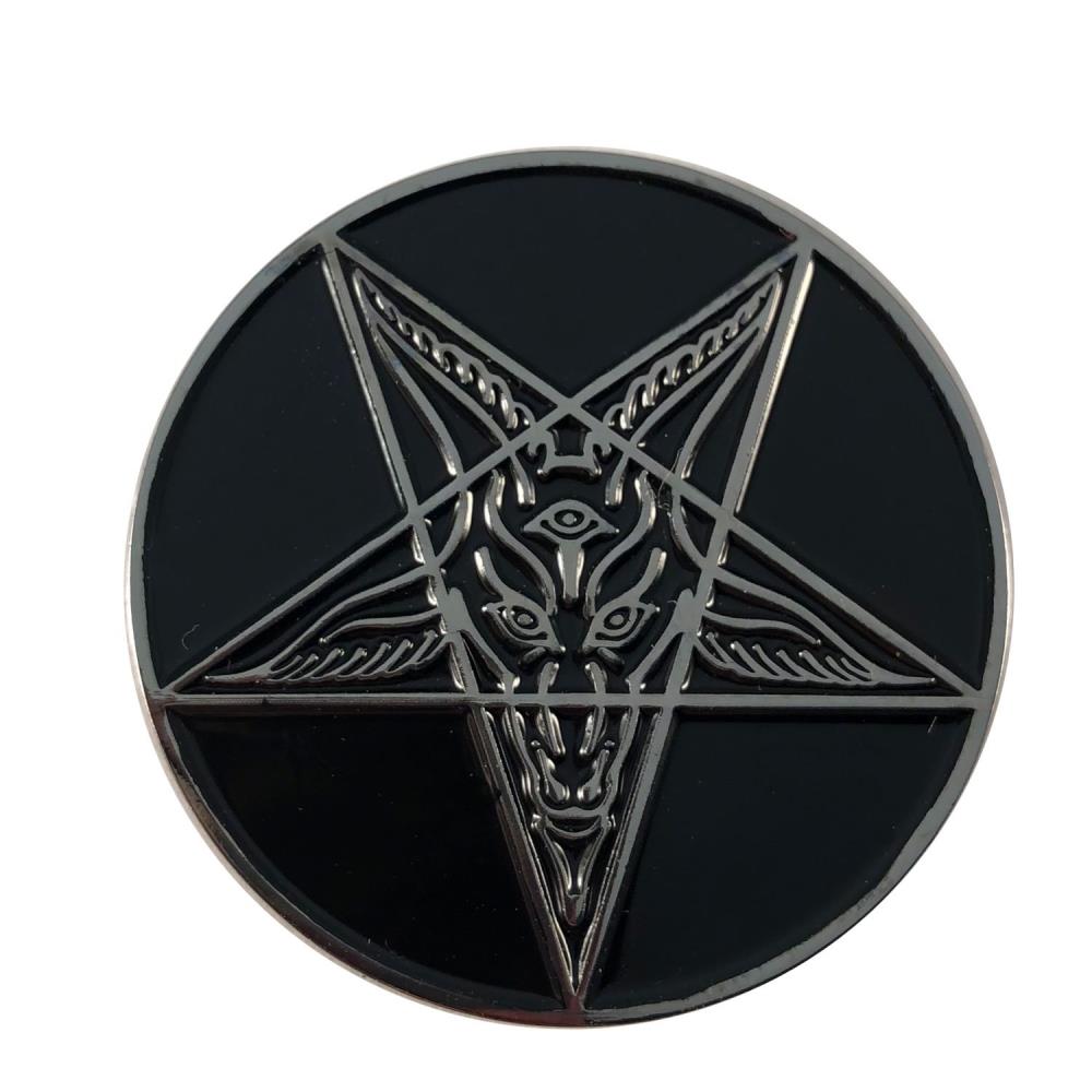 Goathead Baphomet Enamel Pin Badge Black - Kreepsville