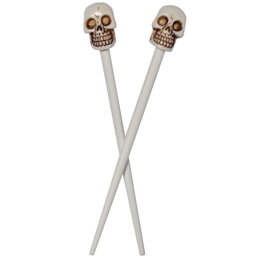 Skull Collection White Hair Sticks - Kreepsville
