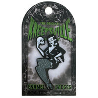 Thumbnail for Vampira Skull Enamel Pin - Kreepsville