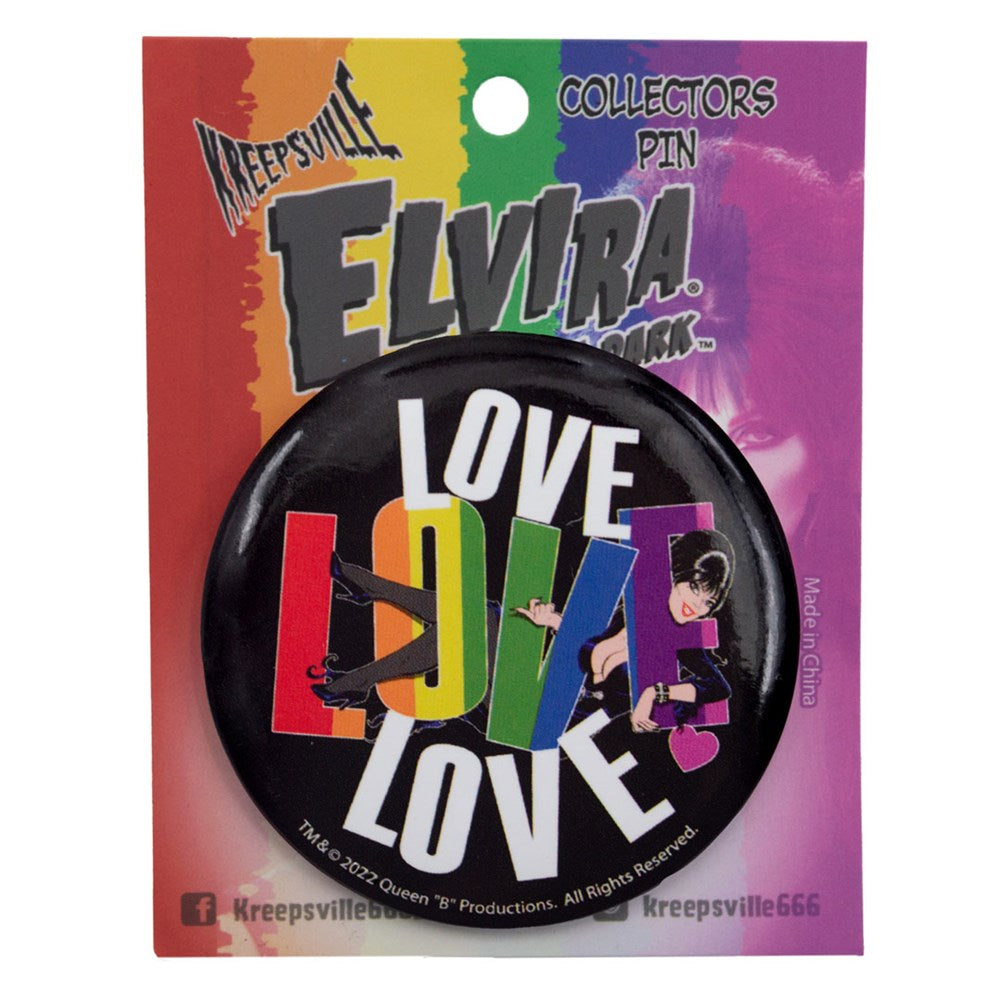 Elvira Love Large Round Button Badge - Kreepsville
