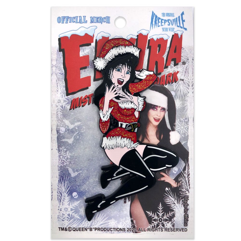 Elvira Santa Suit XL Enamel Pin - Kreepsville