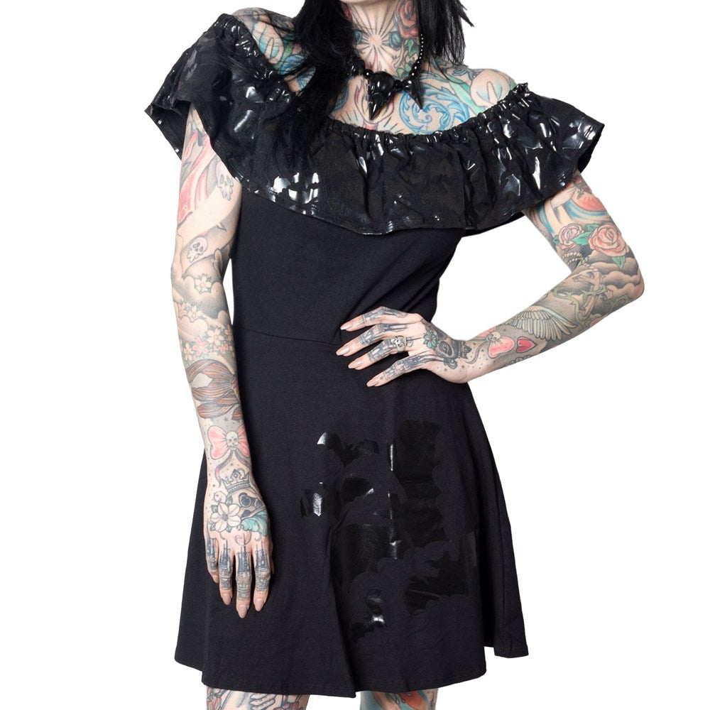 Ruffle Dress Bat Black - Kreepsville