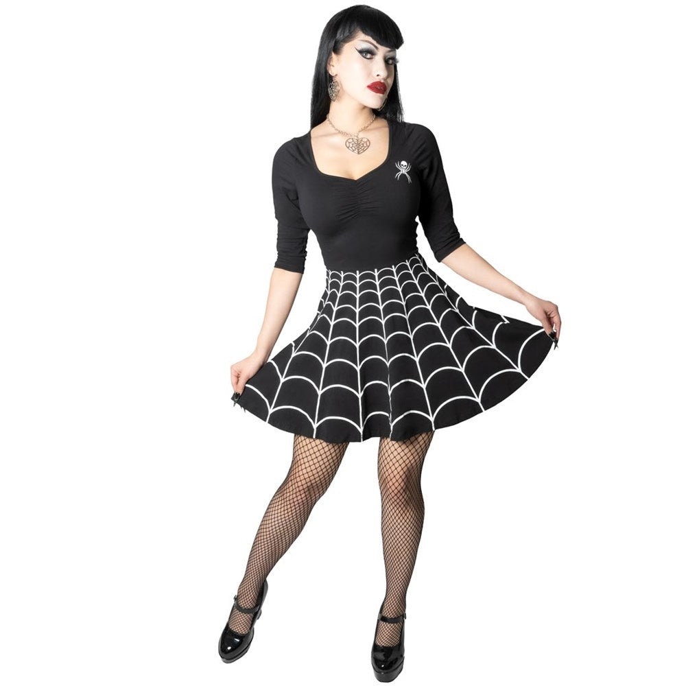 Spiderweb White Skater Dress - Kreepsville