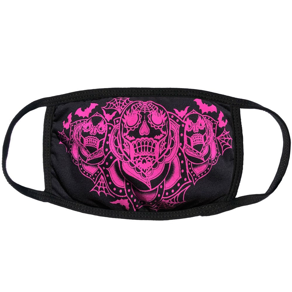 Dia De los Muertos Pink Face Mask - Kreepsville