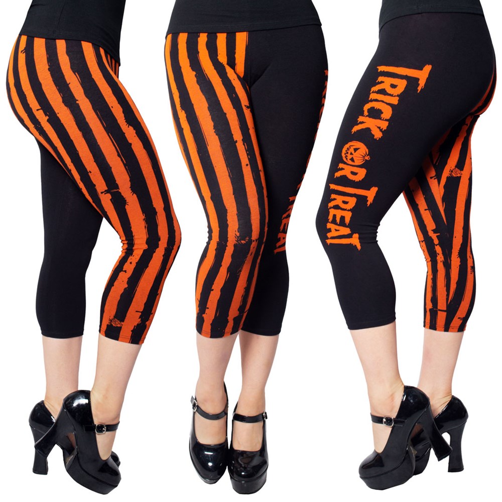 Trick or Treat Stripe Capri Leggings - Kreepsville