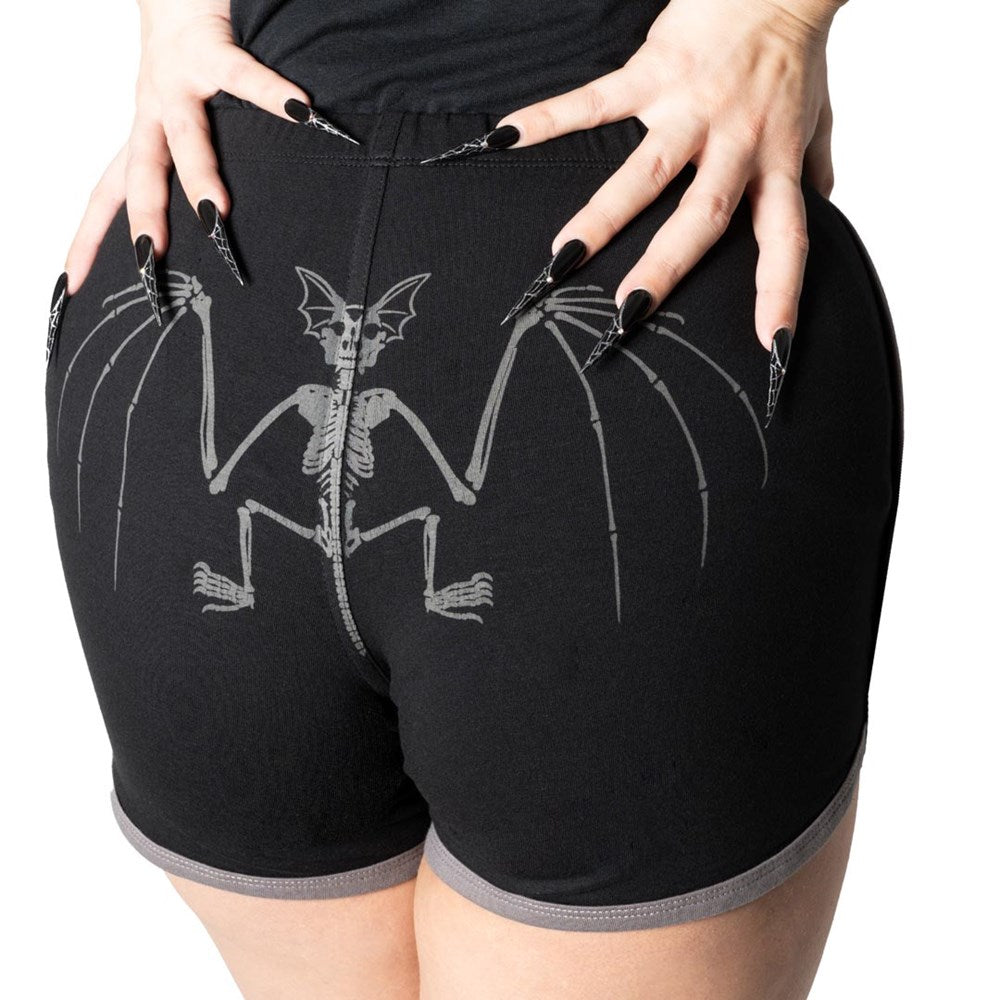 Skelli Bat Womens Booty Shorts - Kreepsville