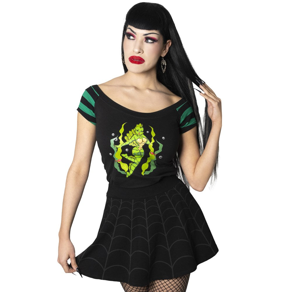 She Creature Glitter Shoulder Top - Kreepsville