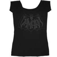 Thumbnail for Vampira Retro Bat Dark Shoulder Top - Kreepsville