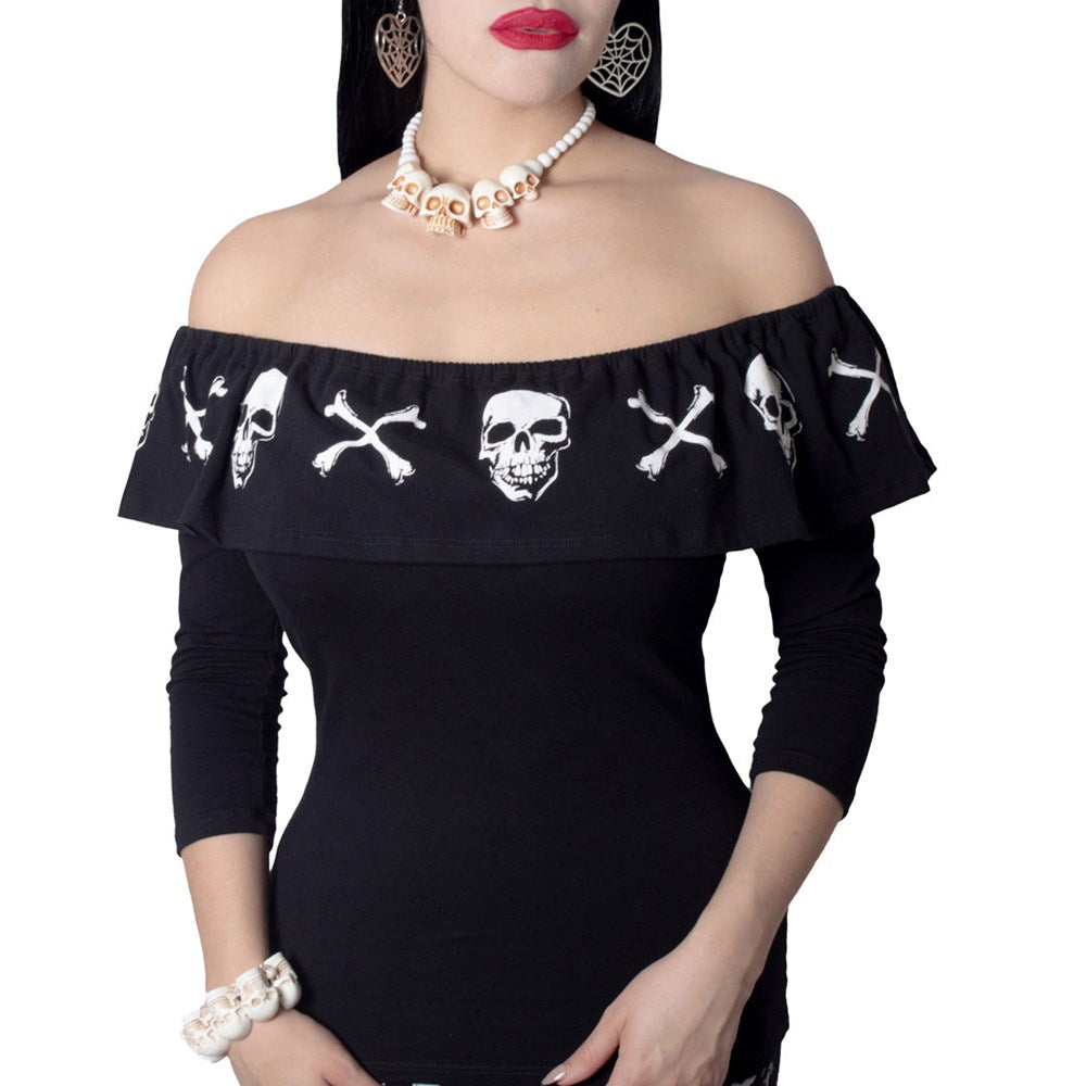 Ruffle Top Anatomical Skull and Bones - Kreepsville