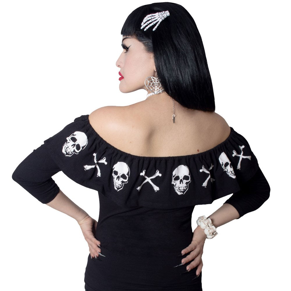 Ruffle Top Anatomical Skull and Bones - Kreepsville