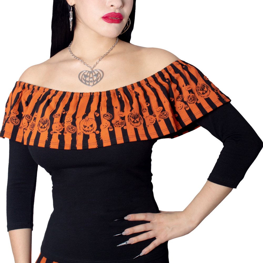 Ruffle Top Trick Or Treat Stripe - Kreepsville