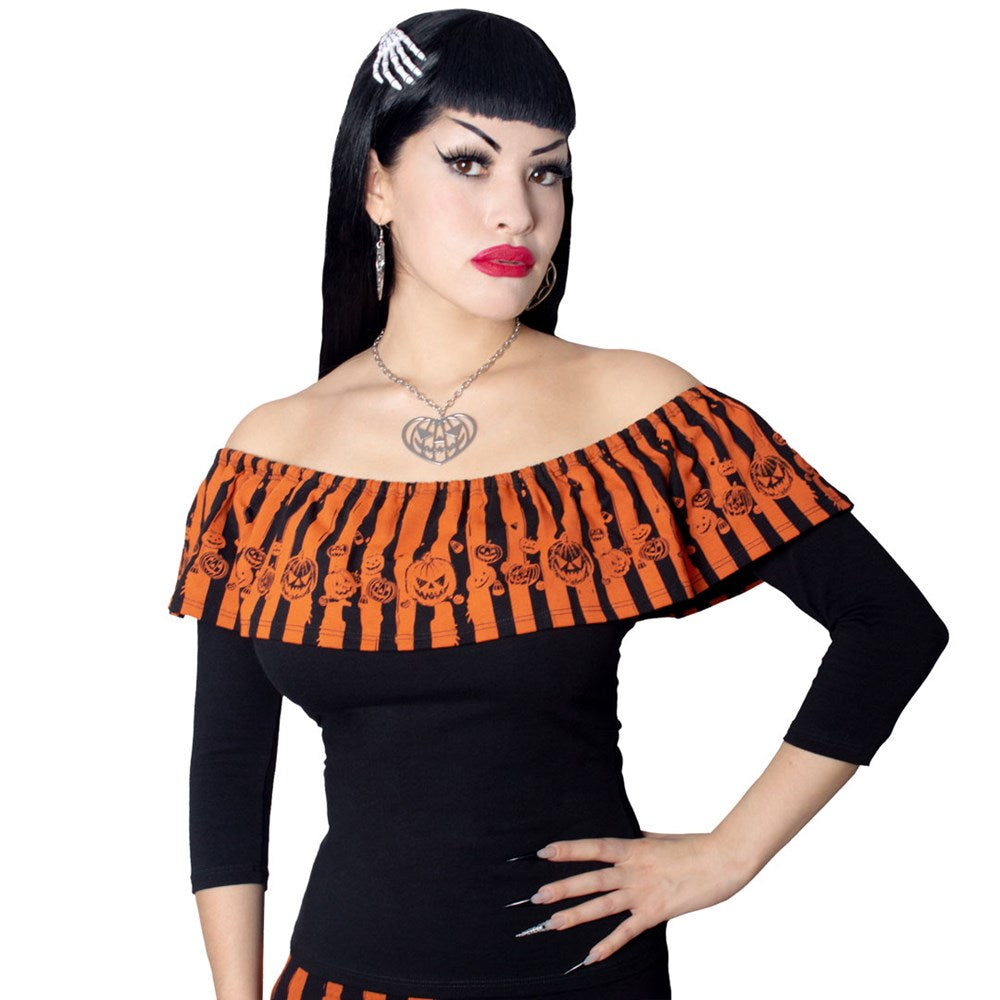 Ruffle Top Trick Or Treat Stripe - Kreepsville