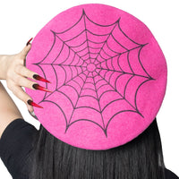 Thumbnail for Web Pink Beret Hat - Kreepsville