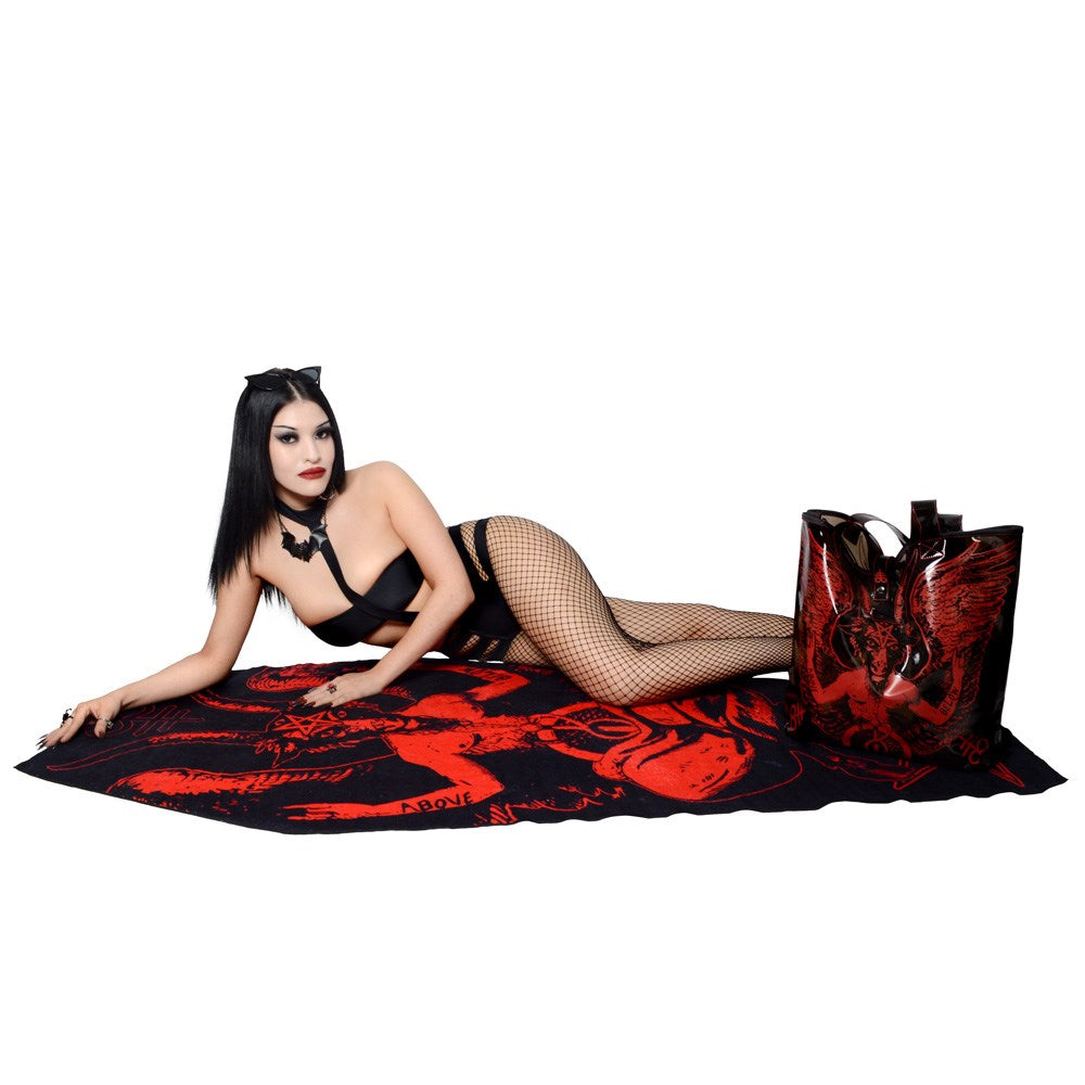 Baphomet Satanic Coffin Beach Towel - Kreepsville