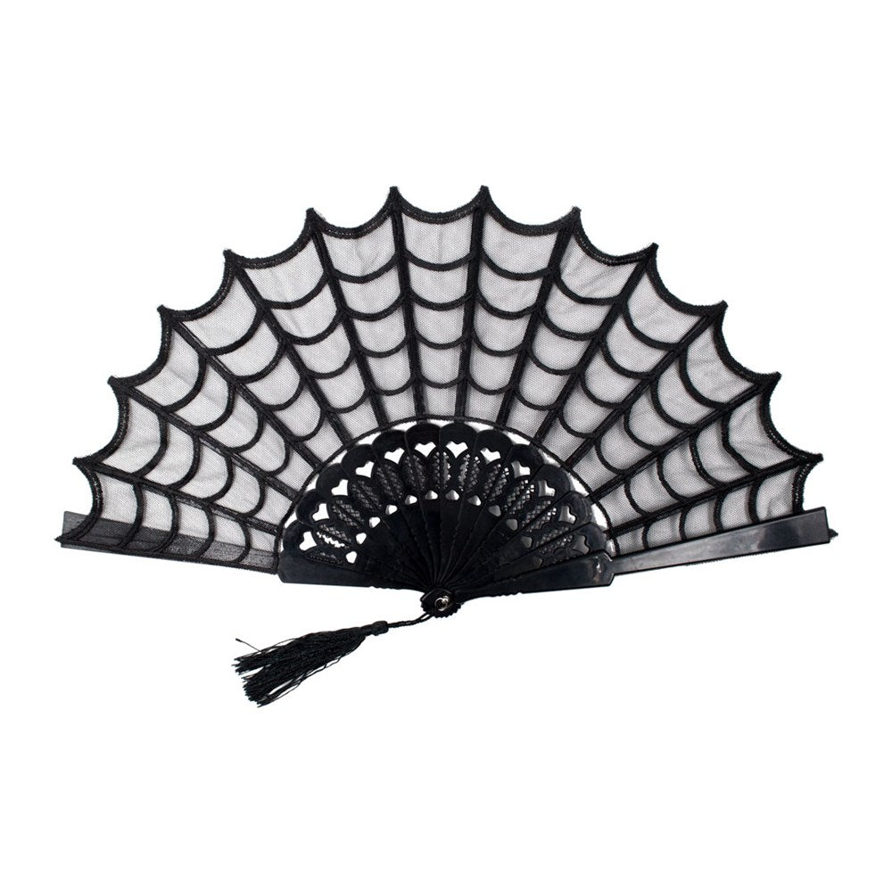 Spiderweb Lace Hand Fan - Kreepsville