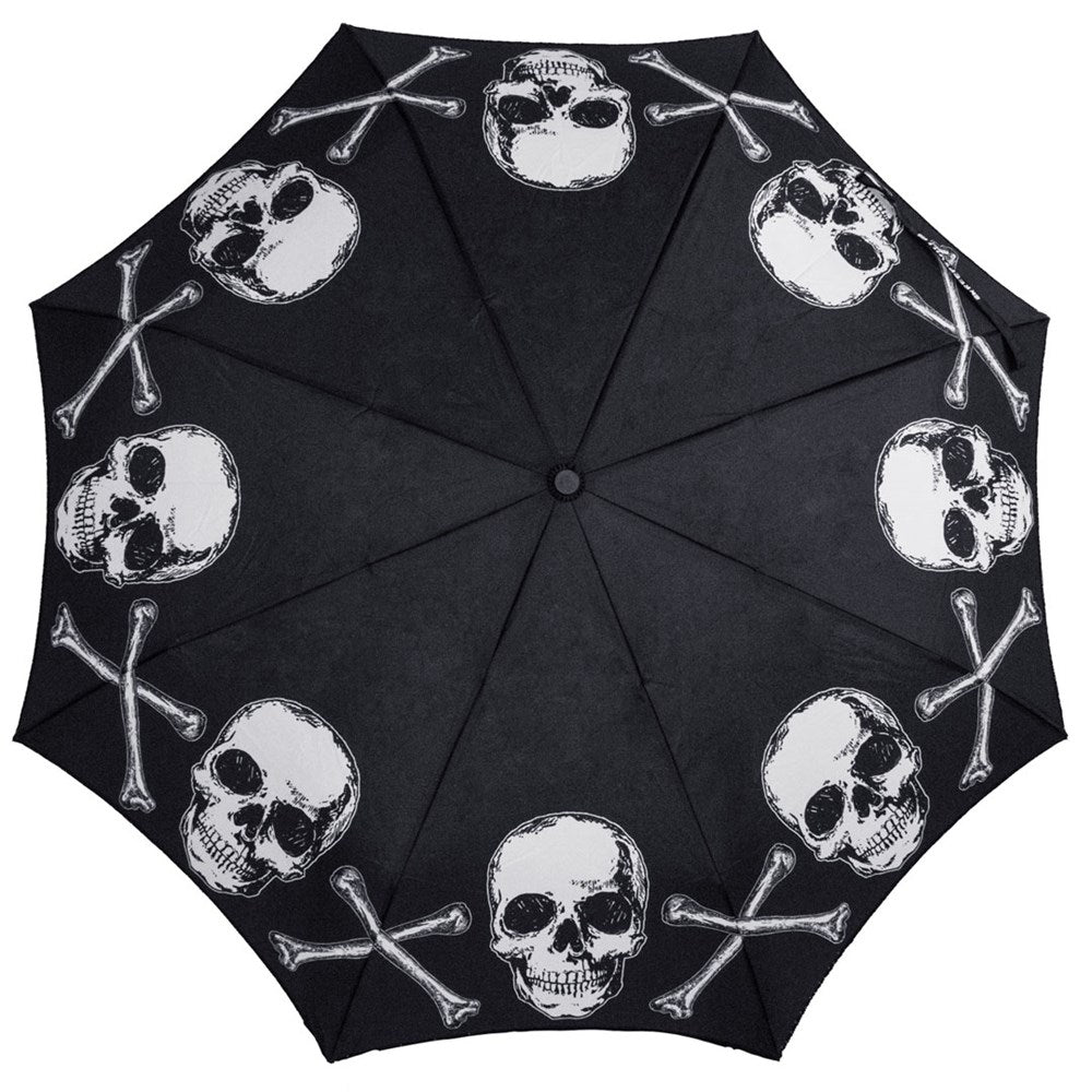 Skull Handle Anatomical Skull And Bones Umbrella - Kreepsville