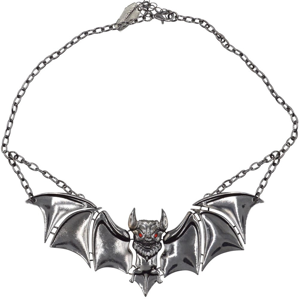 Creature Of The Night Bat Chrome Necklace - Kreepsville
