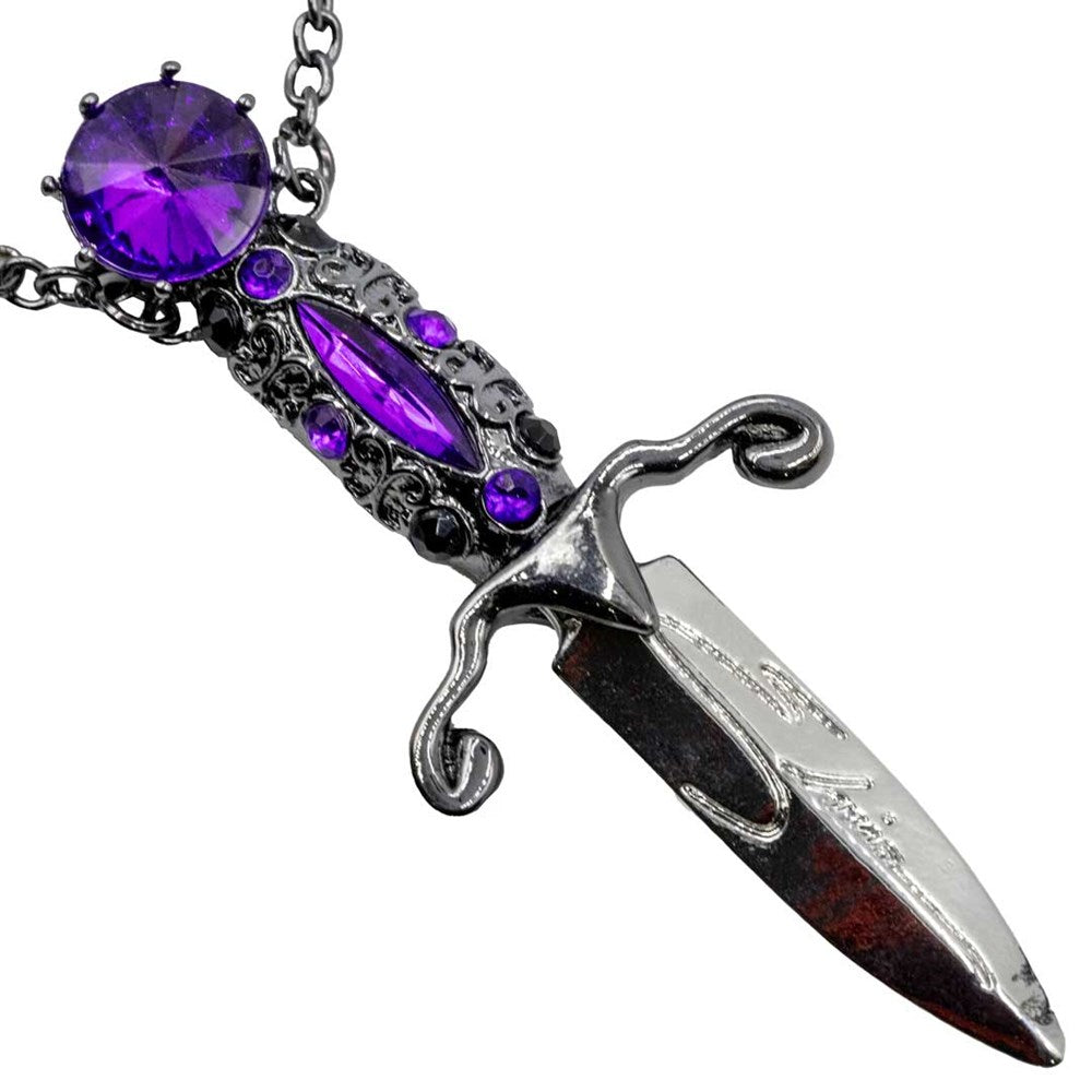 Elvira Dagger Necklace Purple - Kreepsville