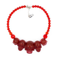 Thumbnail for Skull Collection Necklace Red Glitter - Kreepsville
