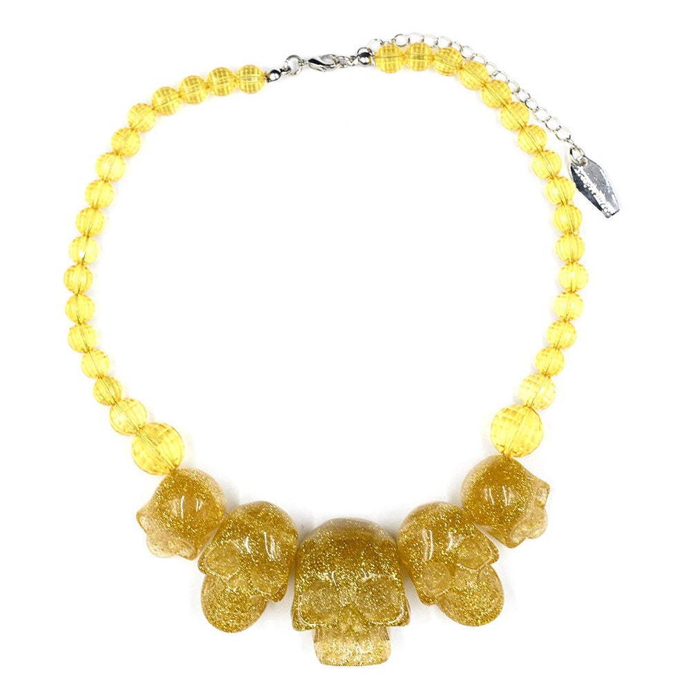 Skull Collection Necklace Gold Glitter - Kreepsville