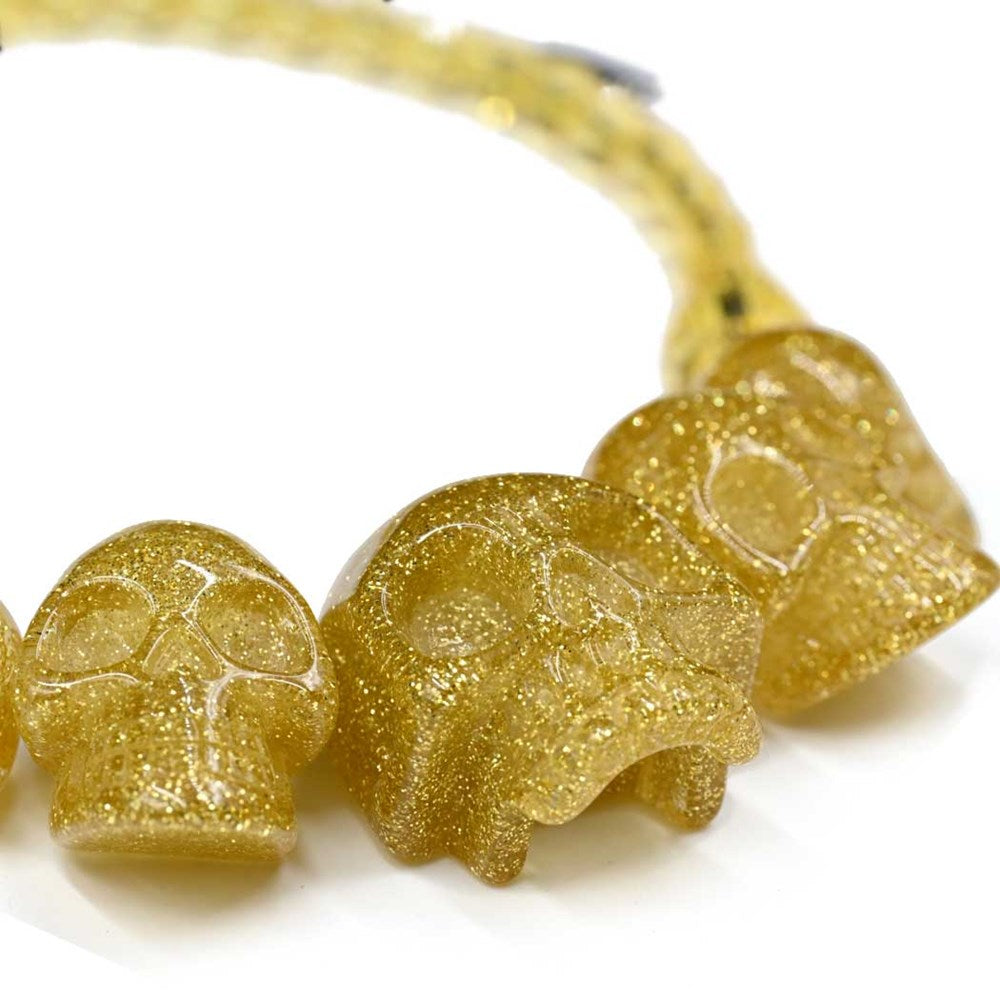 Skull Collection Necklace Gold Glitter - Kreepsville